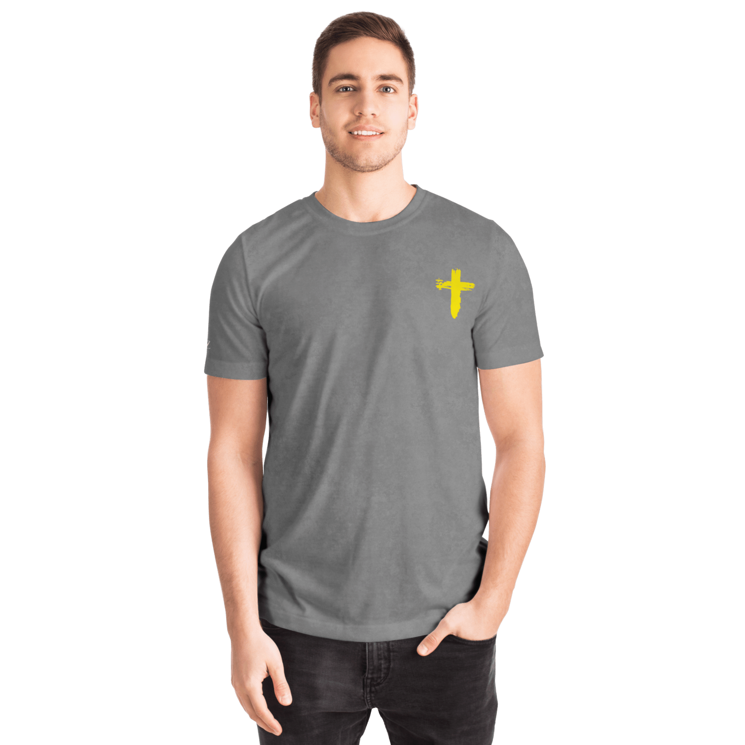 Know/No Jesus-Peace Shirt Gray and Yellow - Sacred Stylz