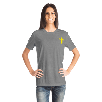 Know/No Jesus-Peace Shirt Gray and Yellow - Sacred Stylz