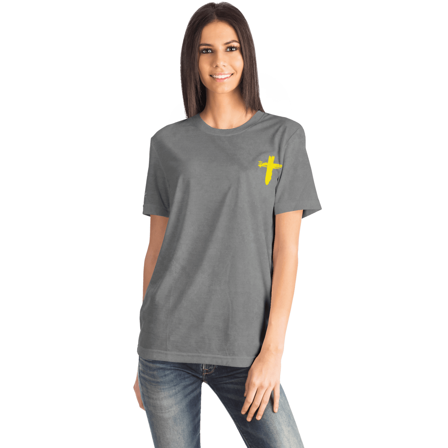 Know/No Jesus-Peace Shirt Gray and Yellow - Sacred Stylz