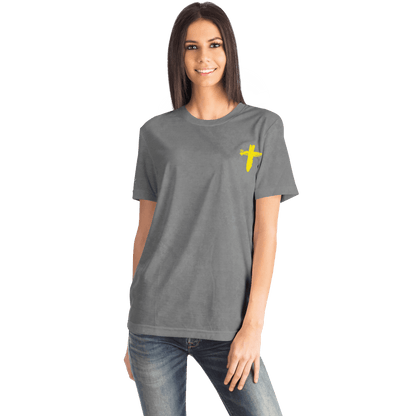 Know/No Jesus-Peace Shirt Gray and Yellow - Sacred Stylz