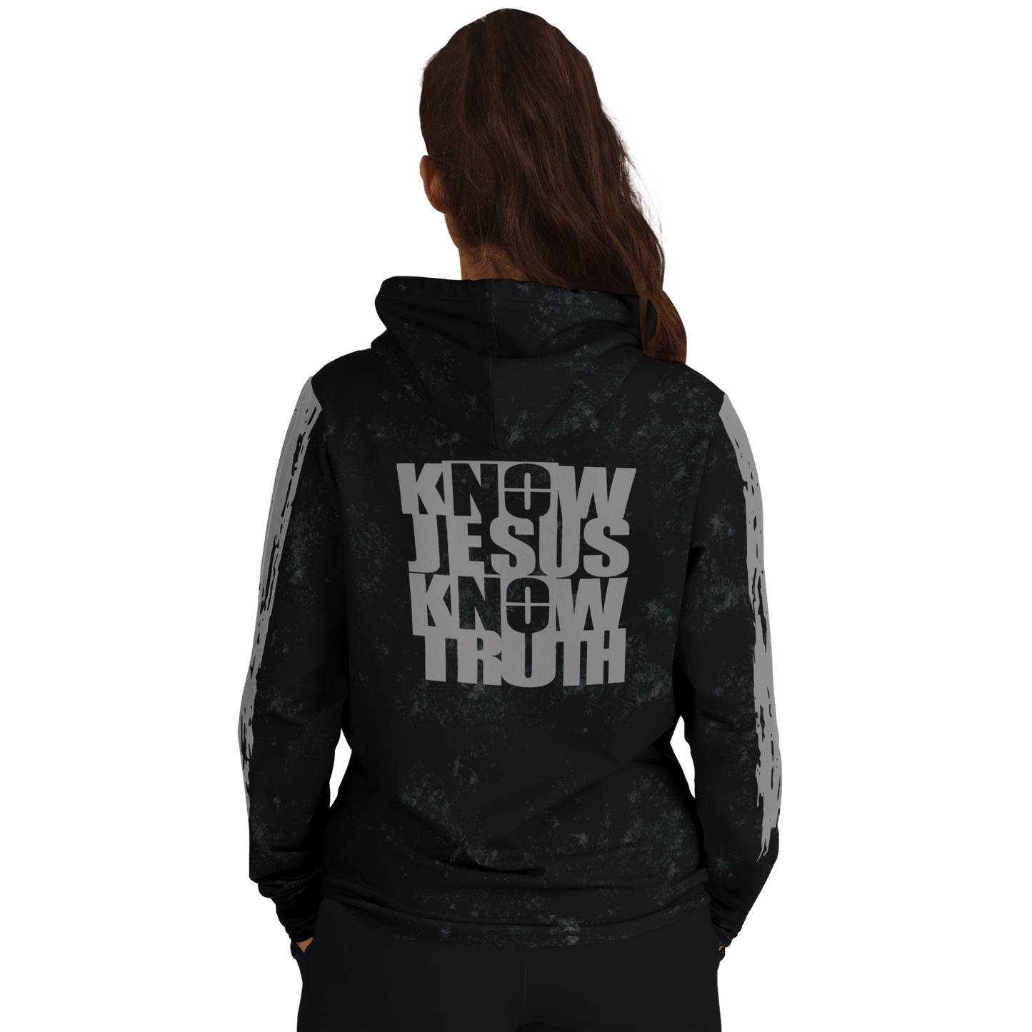 Know/No Jesus-Truth Hoodie - Black and Gray - Sacred Stylz