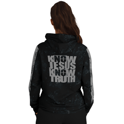 Know/No Jesus-Truth Hoodie - Black and Gray - Sacred Stylz