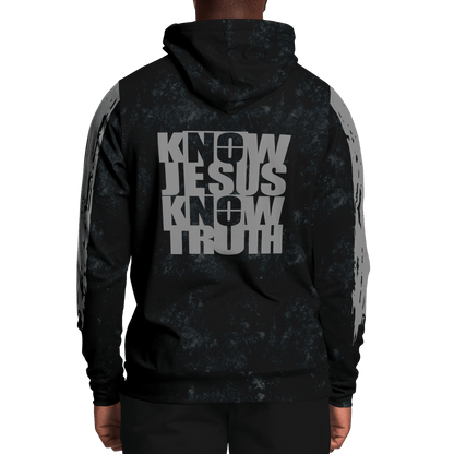 Know/No Jesus-Truth Hoodie - Black and Gray - Sacred Stylz