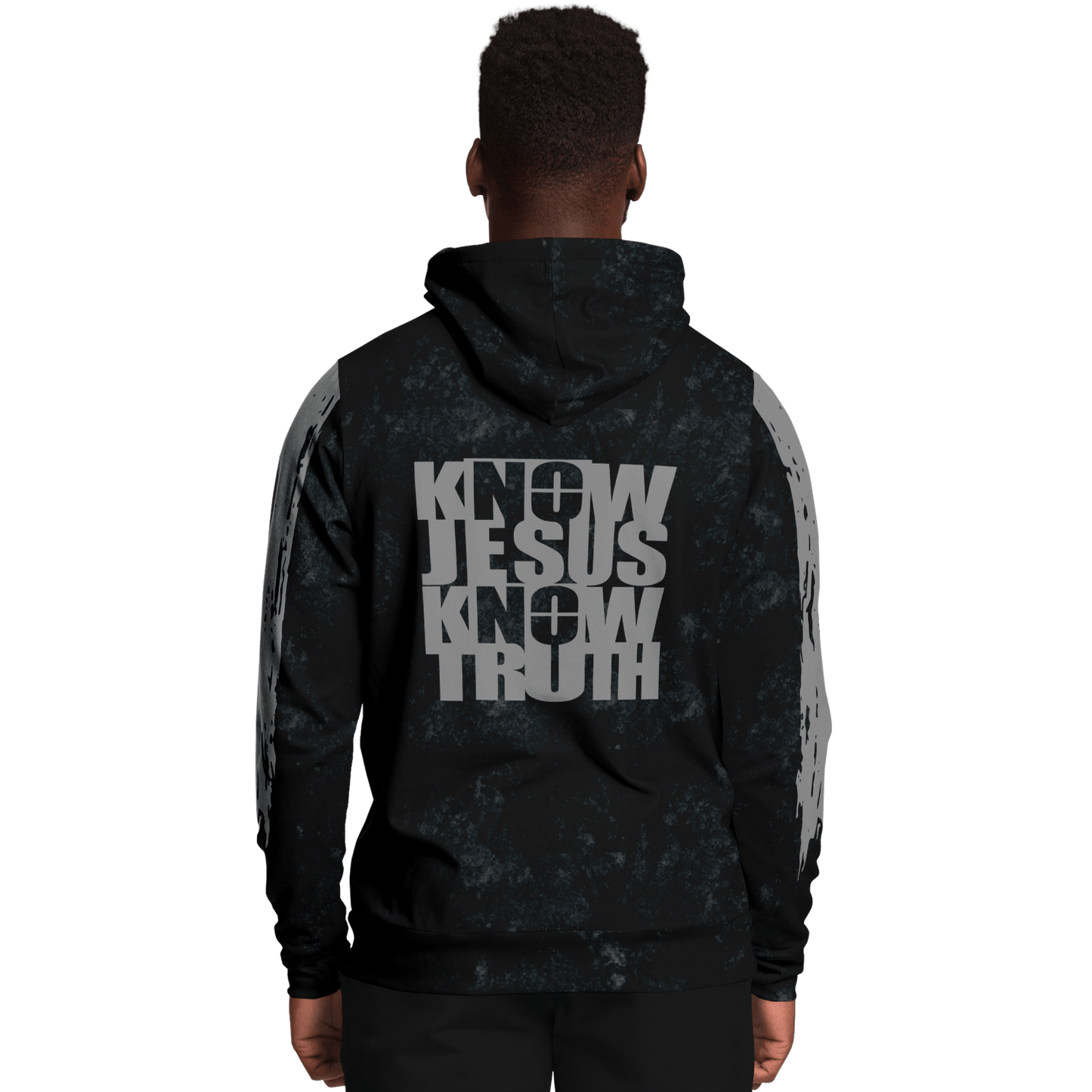 Know/No Jesus-Truth Hoodie - Black and Gray - Sacred Stylz