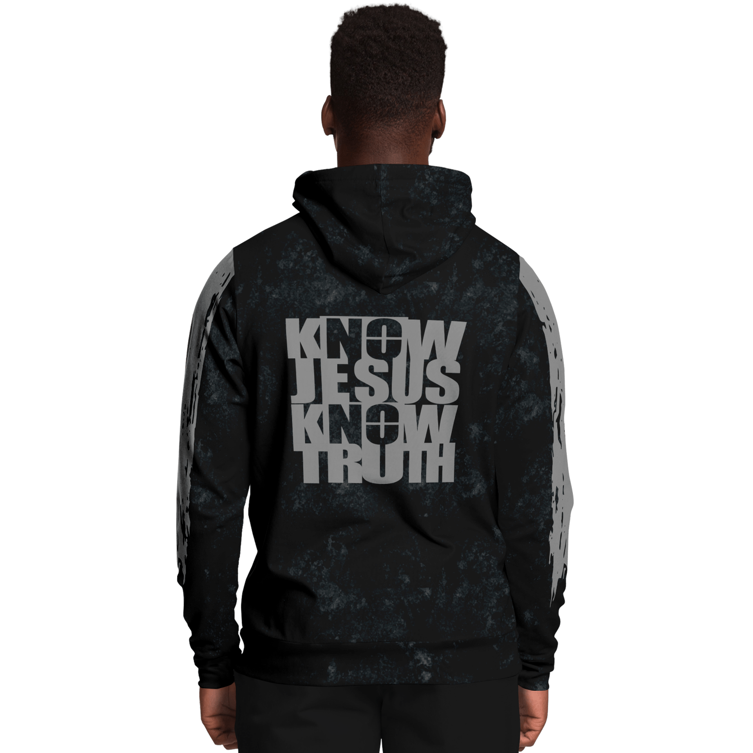 Know/No Jesus-Truth Hoodie - Black and Gray - Sacred Stylz