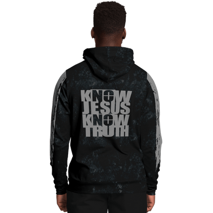 Know/No Jesus-Truth Hoodie - Black and Gray - Sacred Stylz