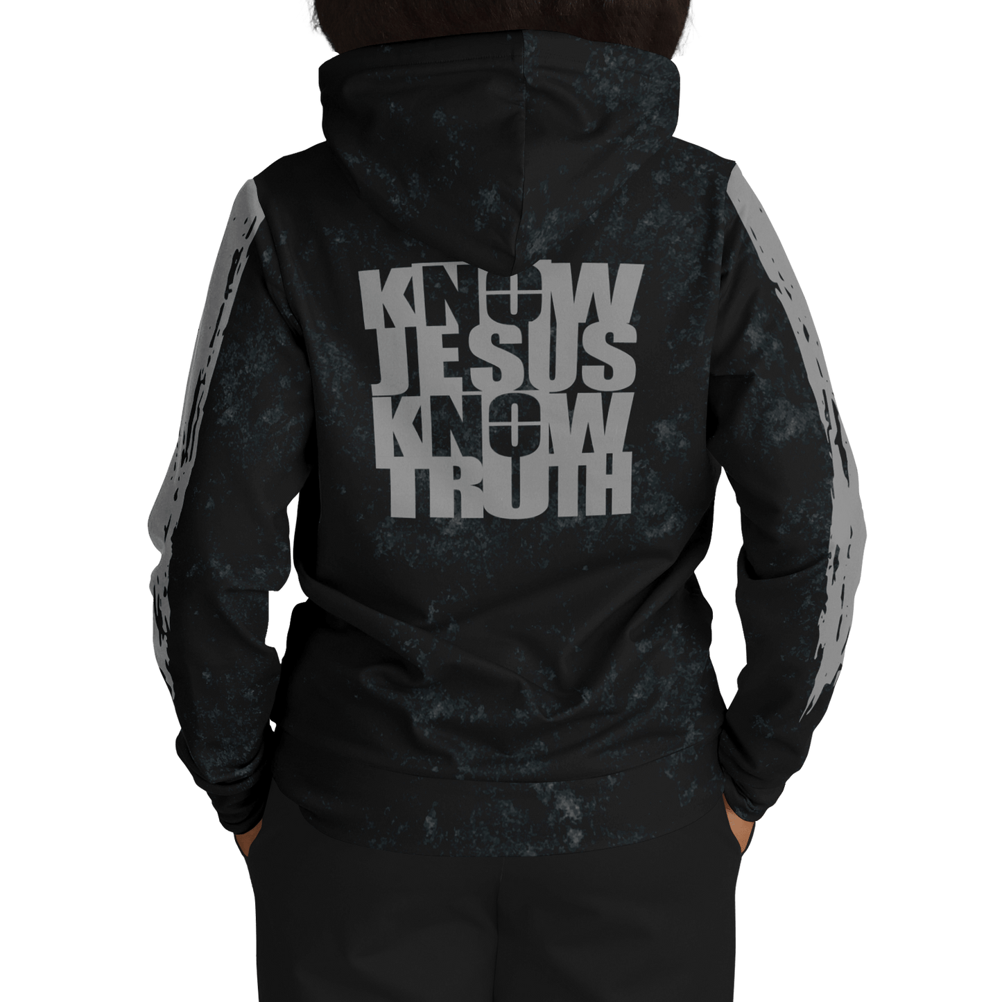 Know/No Jesus-Truth Hoodie - Black and Gray - Sacred Stylz