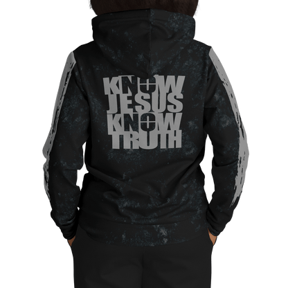 Know/No Jesus-Truth Hoodie - Black and Gray - Sacred Stylz