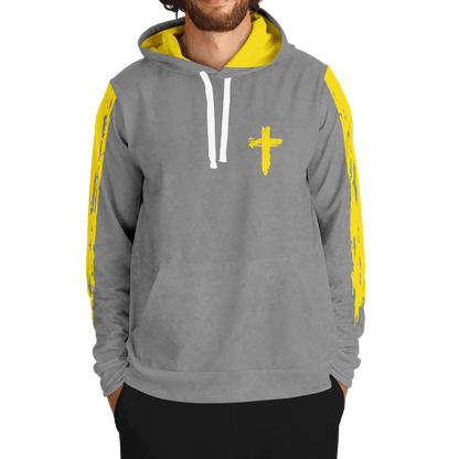 Know/No Jesus-Truth Hoodie - Gray and Yellow - Sacred Stylz