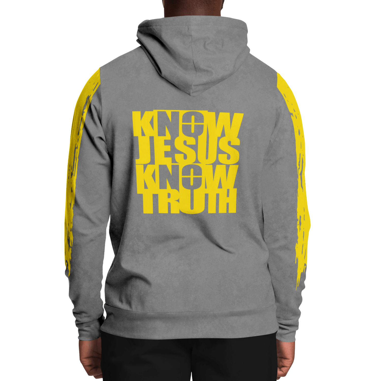 Know/No Jesus-Truth Hoodie - Gray and Yellow - Sacred Stylz