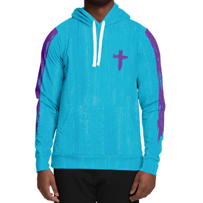 Know/No Jesus-Truth Hoodie - Turquoise and Purple - Sacred Stylz