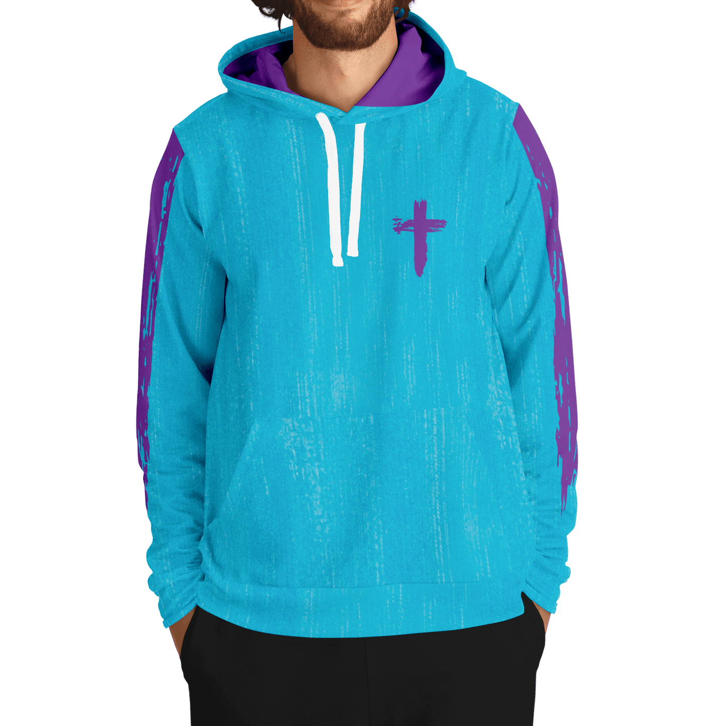 Know/No Jesus-Truth Hoodie - Turquoise and Purple - Sacred Stylz