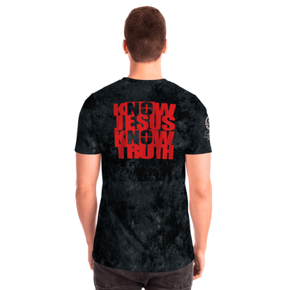 Know/No Jesus-Truth Shirt Black and Red - Sacred Stylz