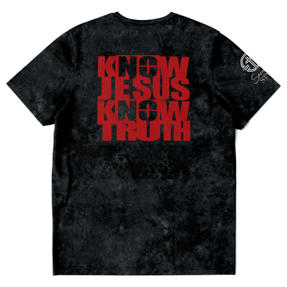 Know/No Jesus-Truth Shirt Black and Red - Sacred Stylz