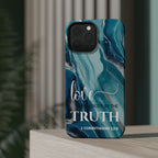 Love Rejoices - Magnetic Tough Phone Case - Bible Verse (Blue Marble) - (Fits Samsung & Apple) - Sacred Stylz