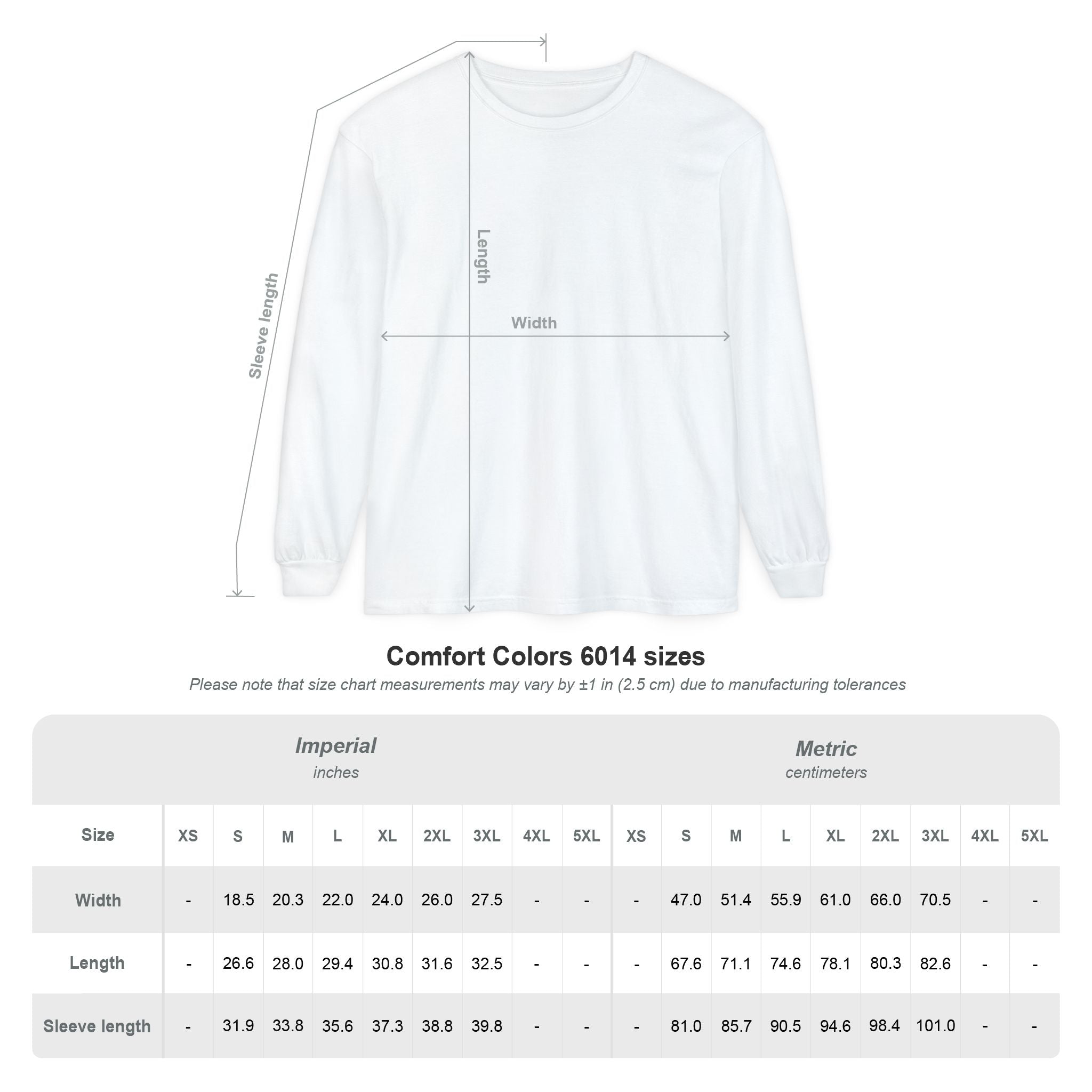 Shirt Measurements Chart