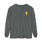 Man of Faith - Garment - dyed Long Sleeve T-Shirt - Sacred Stylz