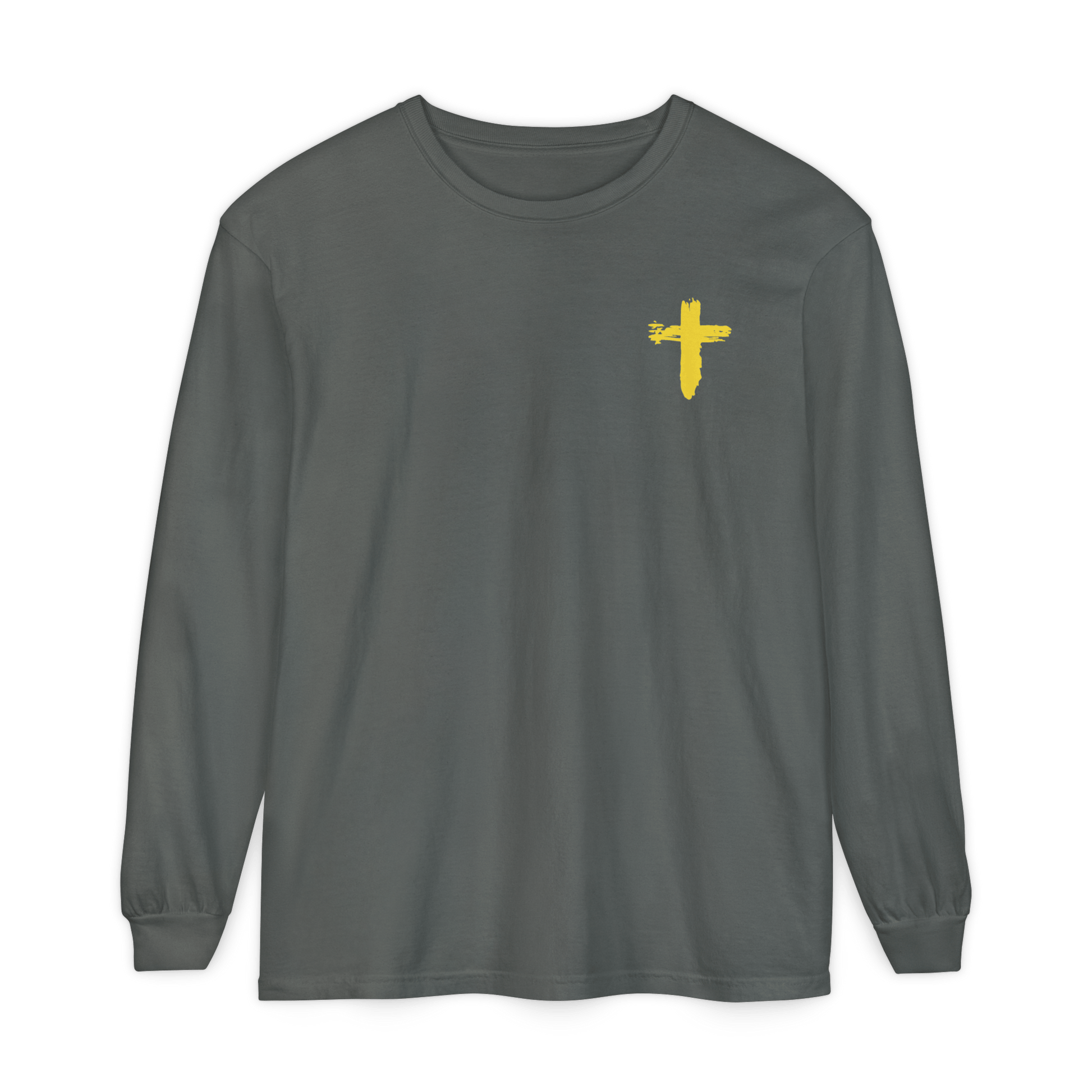 Man of Faith - Garment - dyed Long Sleeve T-Shirt - Sacred Stylz