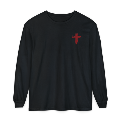 Man of Faith - Garment - dyed Long Sleeve T-Shirt - Sacred Stylz