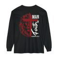 Man of Faith - Garment - dyed Long Sleeve T-Shirt - Sacred Stylz