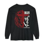Man of Faith - Garment - dyed Long Sleeve T-Shirt - Sacred Stylz