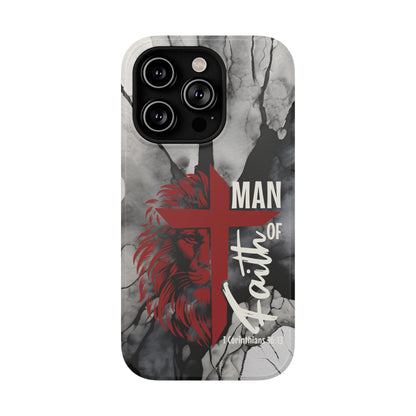 Man of Faith - Impact - Resistant Phone Case - Lion & Cross (Red) - Sacred Stylz
