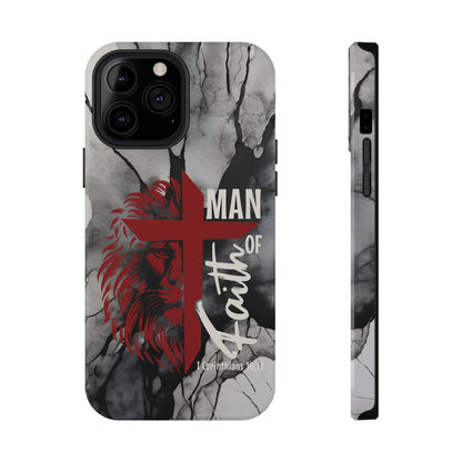 Man of Faith - Impact - Resistant Phone Case - Lion & Cross (Red) - Sacred Stylz