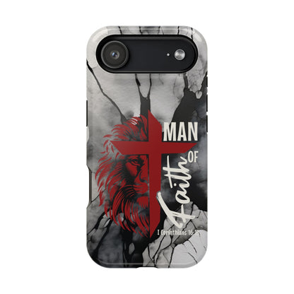 Man of Faith - Impact - Resistant Phone Case - Lion & Cross (Red) - Sacred Stylz