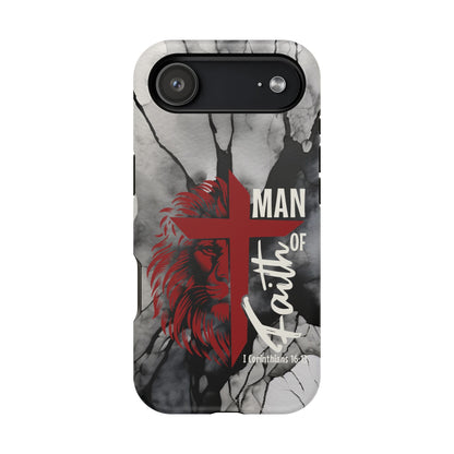 Man of Faith - Impact - Resistant Phone Case - Lion & Cross (Red) - Sacred Stylz