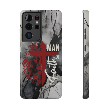 Man of Faith - Impact - Resistant Phone Case - Lion & Cross (Red) - Sacred Stylz