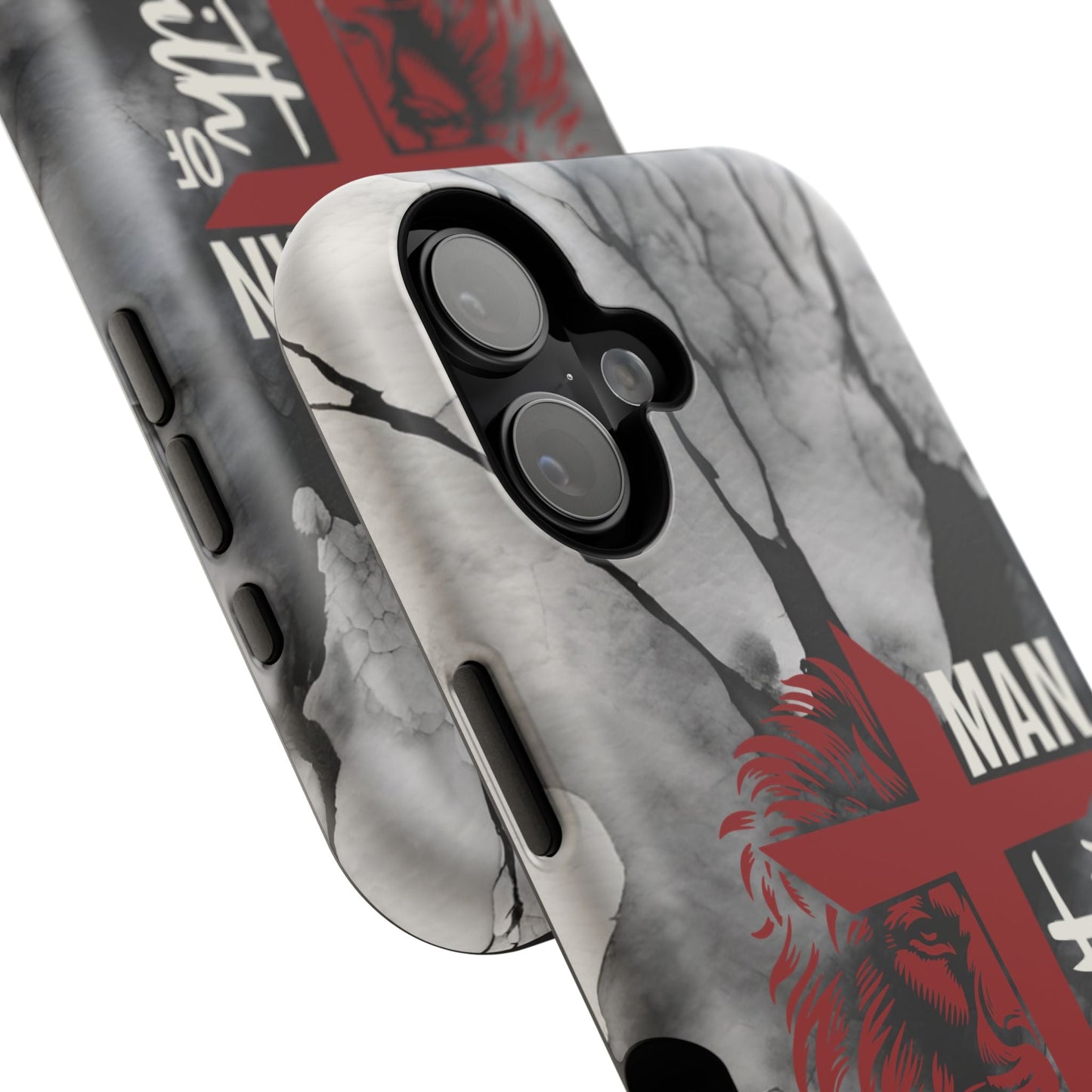 Man of Faith - Impact - Resistant Phone Case - Lion & Cross (Red) - Sacred Stylz