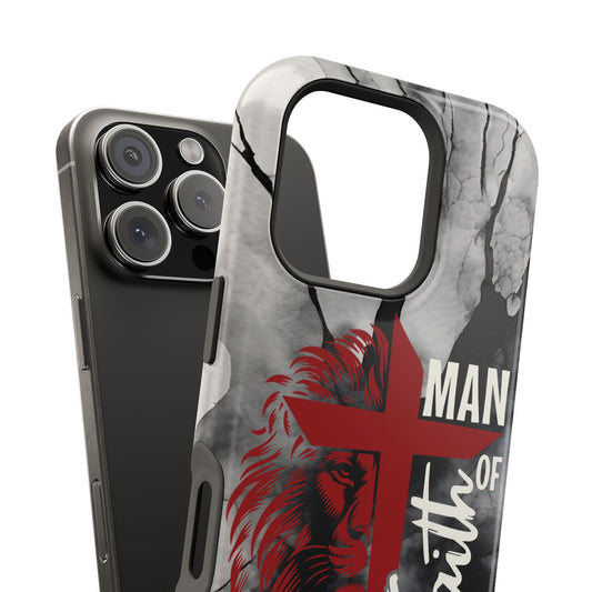 Man of Faith - Impact - Resistant Phone Case - Lion & Cross (Red) - Sacred Stylz