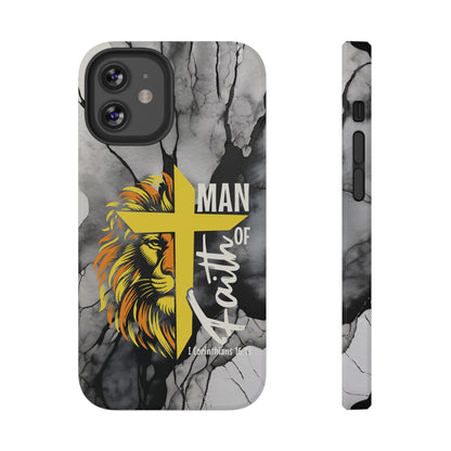 Man of Faith - Impact - Resistant Phone Case - Lion & Cross (Yellow) - Sacred Stylz