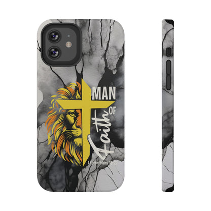 Man of Faith - Impact - Resistant Phone Case - Lion & Cross (Yellow) - Sacred Stylz