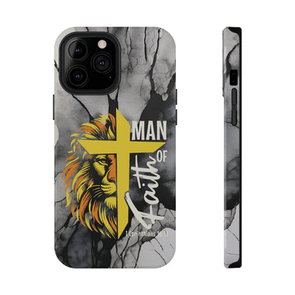 Man of Faith - Impact - Resistant Phone Case - Lion & Cross (Yellow) - Sacred Stylz