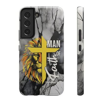 Man of Faith - Impact - Resistant Phone Case - Lion & Cross (Yellow) - Sacred Stylz