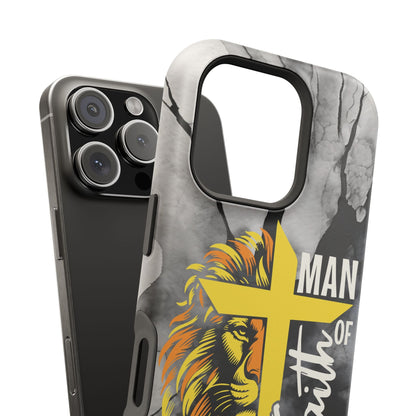 Man of Faith - Impact - Resistant Phone Case - Lion & Cross (Yellow) - Sacred Stylz