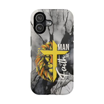 Man of Faith - Impact - Resistant Phone Case - Lion & Cross (Yellow) - Sacred Stylz