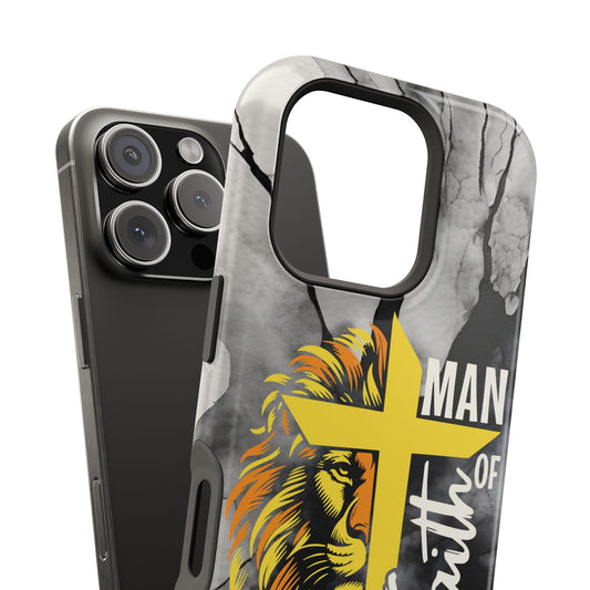 Man of Faith - Impact - Resistant Phone Case - Lion & Cross (Yellow) - Sacred Stylz