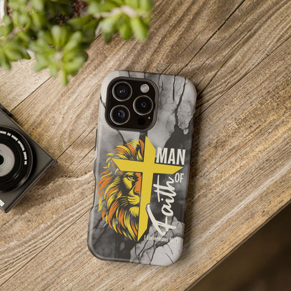 Man of Faith - Impact - Resistant Phone Case - Lion & Cross (Yellow) - Sacred Stylz