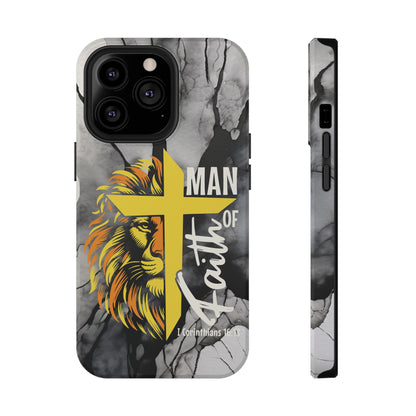 Man of Faith - Impact - Resistant Phone Case - Lion & Cross (Yellow) - Sacred Stylz