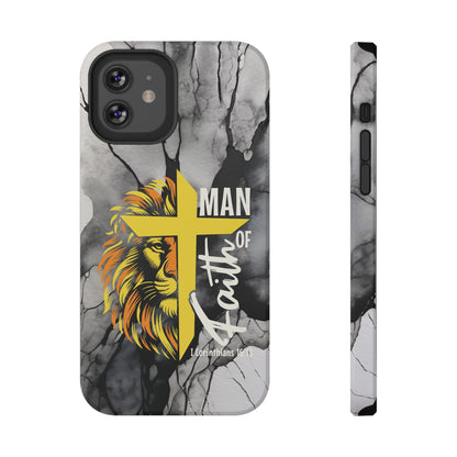 Man of Faith - Impact - Resistant Phone Case - Lion & Cross (Yellow) - Sacred Stylz