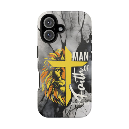 Man of Faith - Impact - Resistant Phone Case - Lion & Cross (Yellow) - Sacred Stylz