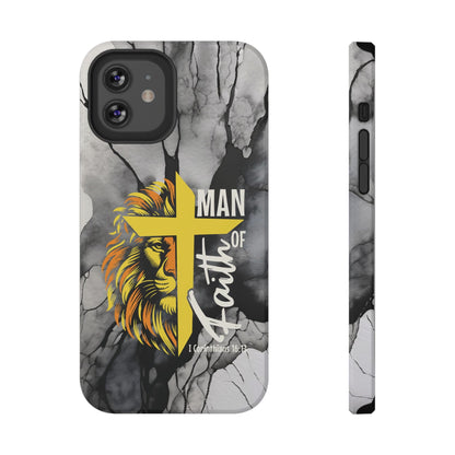 Man of Faith - Impact - Resistant Phone Case - Lion & Cross (Yellow) - Sacred Stylz