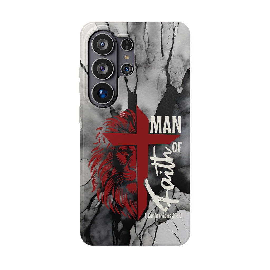Man of Faith- Magnetic Tough Phone Case - Bible Verse (Red Lion) - (Fits Samsung & Apple) - Sacred Stylz
