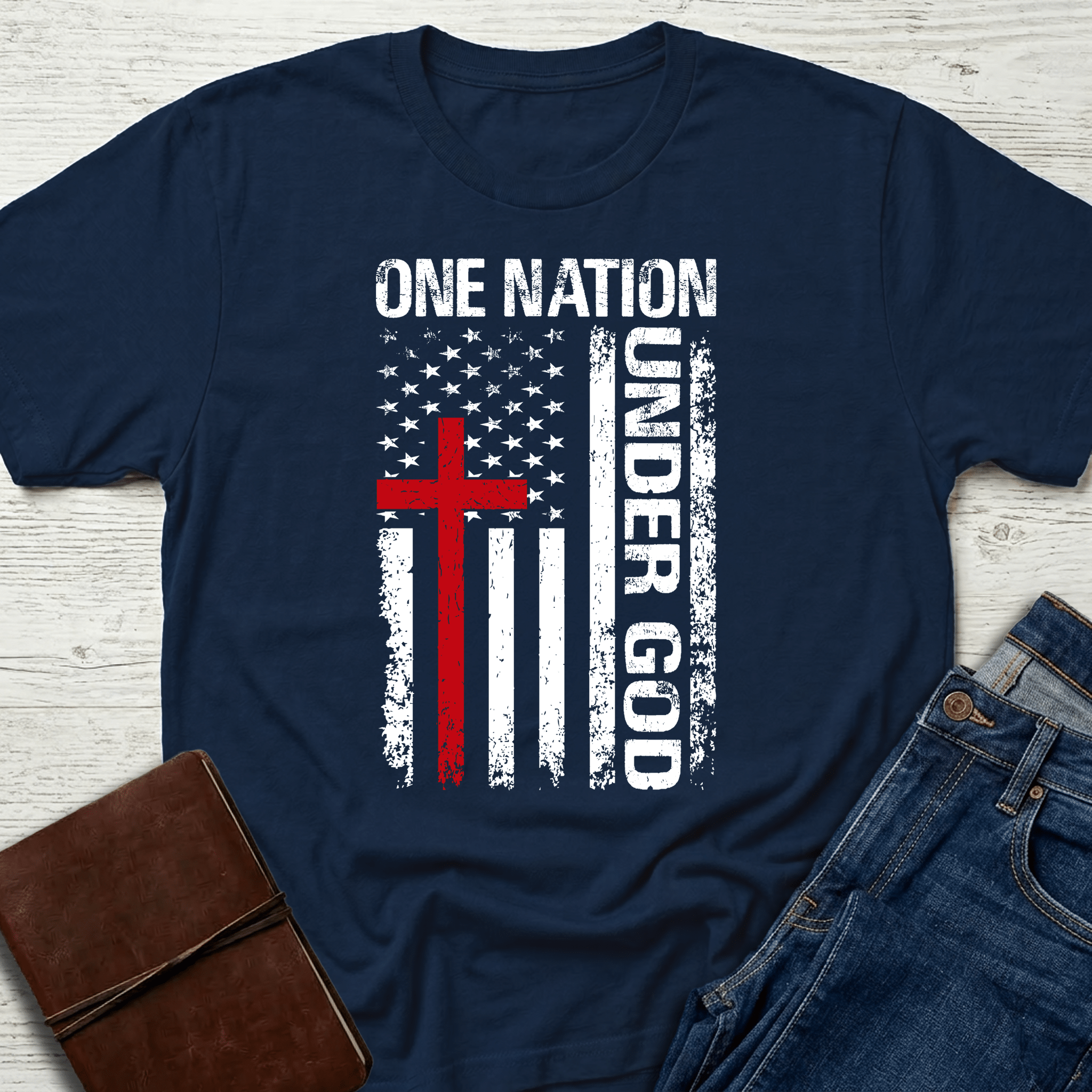One Nation Under God / Jesus Has My Back Unisex T-shirt - 5 Colors - Sacred Stylz