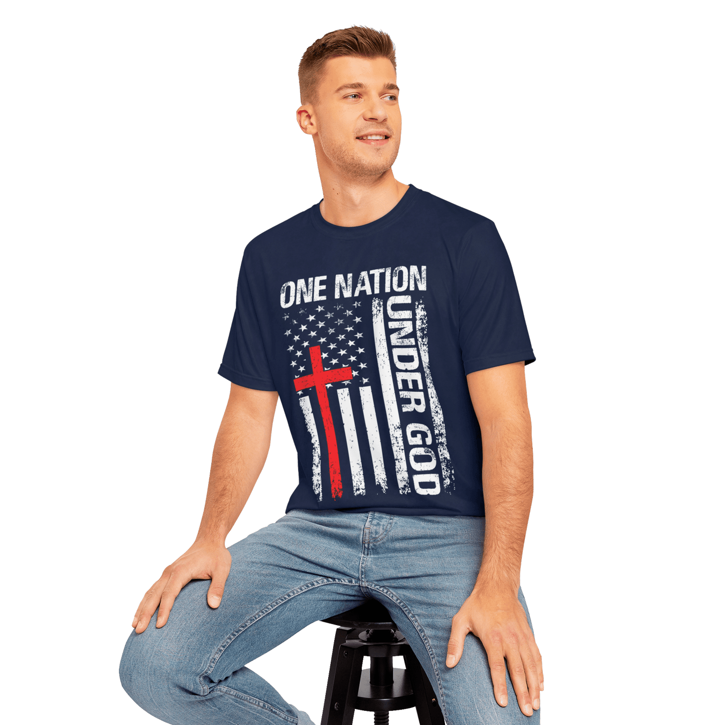 One Nation Under God - Men's Short Sleeve Shirt - Sacred Stylz