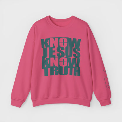 Know/No Jesus, Know/No Truth Sweatshirt - Vibrant Tones - 3 Colors