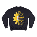She is Clothed in Strength - Champion Sweatshirt - Sacred Stylz