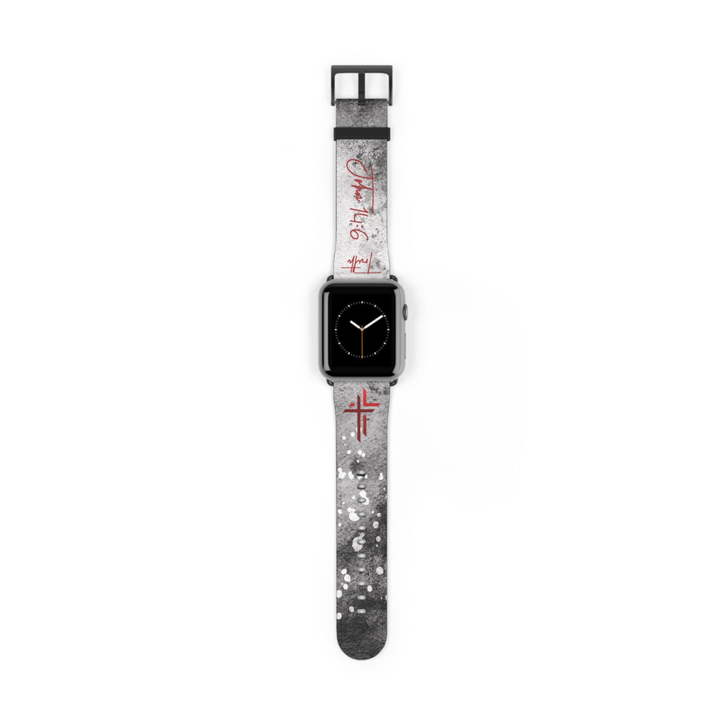 Truth John 14:6 Band for Apple Watch 38 - 41/42 - 45– Black & White | Faux Leather - Sacred Stylz